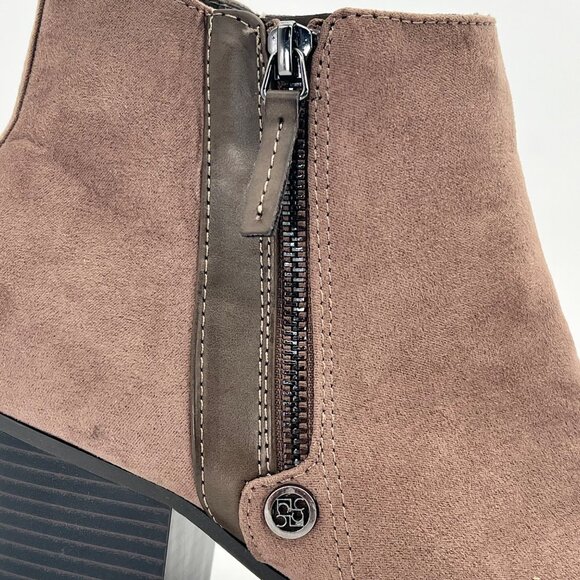 Liz Claiborne Refined Comfort Faux Suede Womens Ankle Booties Side Zippers 10M - Picture 5 of 16